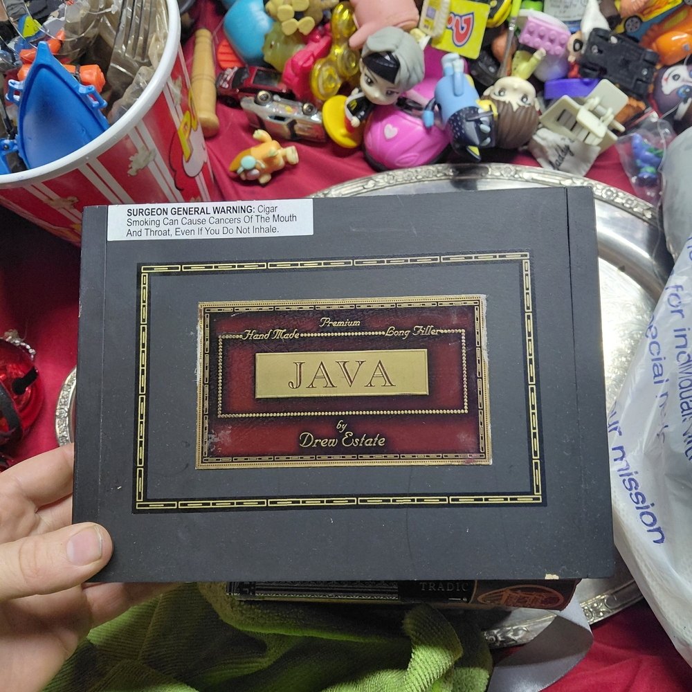 Wood Wooden Cigar Box, JAVA BY DREW ESTATE, Empty. NICE!